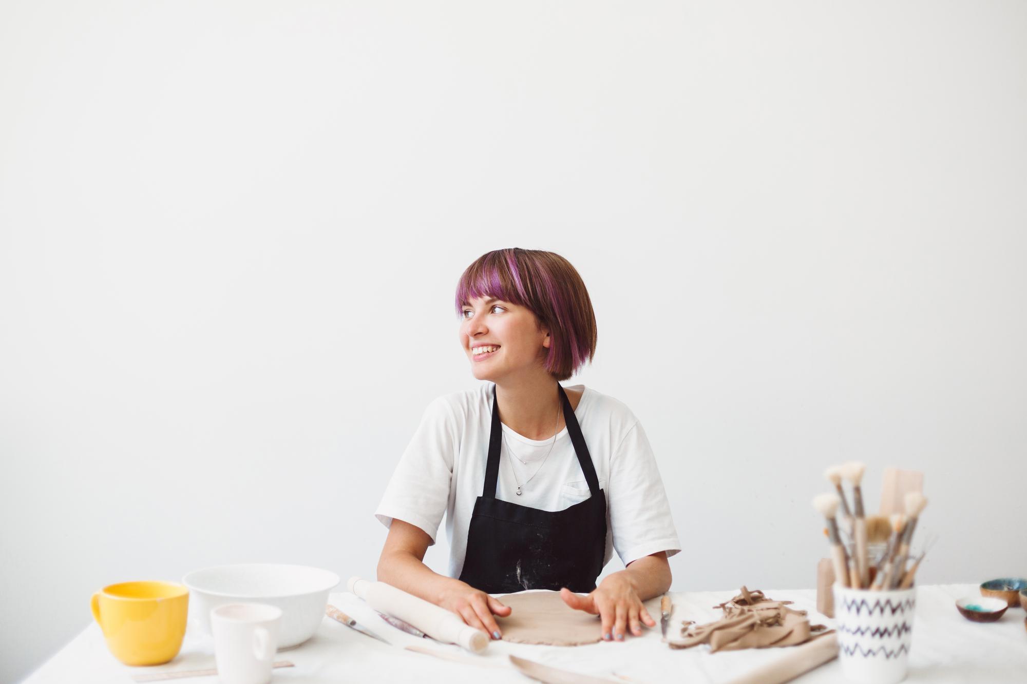 Cozy studio kitchen with workstation