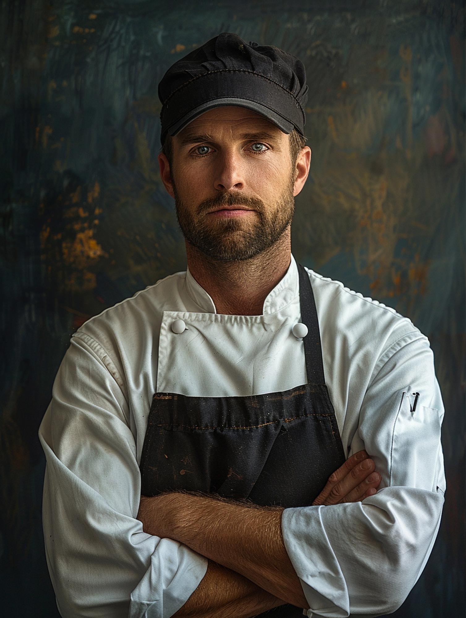 Head chef portrait with apron